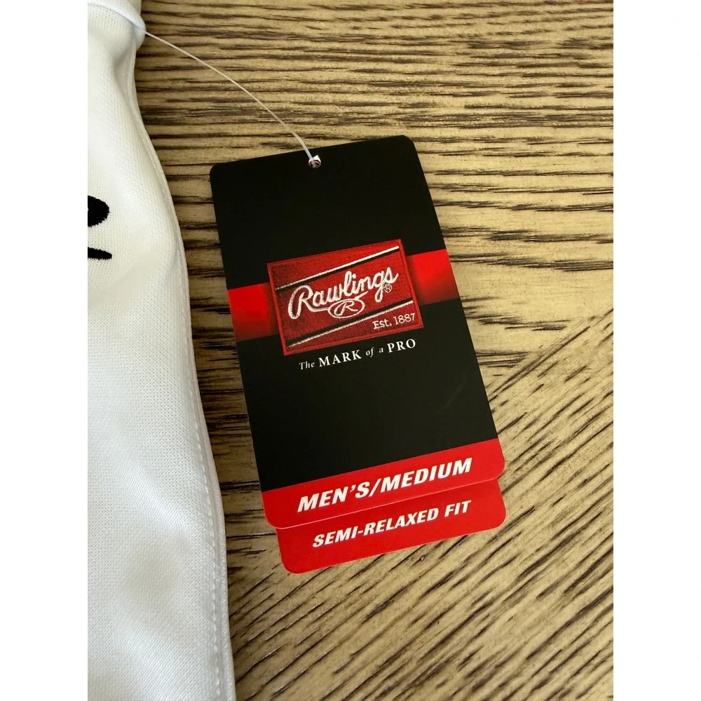 Rawlings Pro-Dri Mens Baseball Pants White Semi-Relaxed Fit LNCHSR Medium NWT